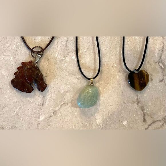 3 Gemstone Necklaces - Picture 1 of 9